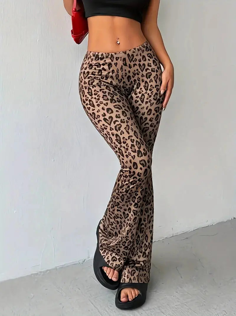 Leopardenmuster Hose mit auffälligem Stil für Frauen Mivona