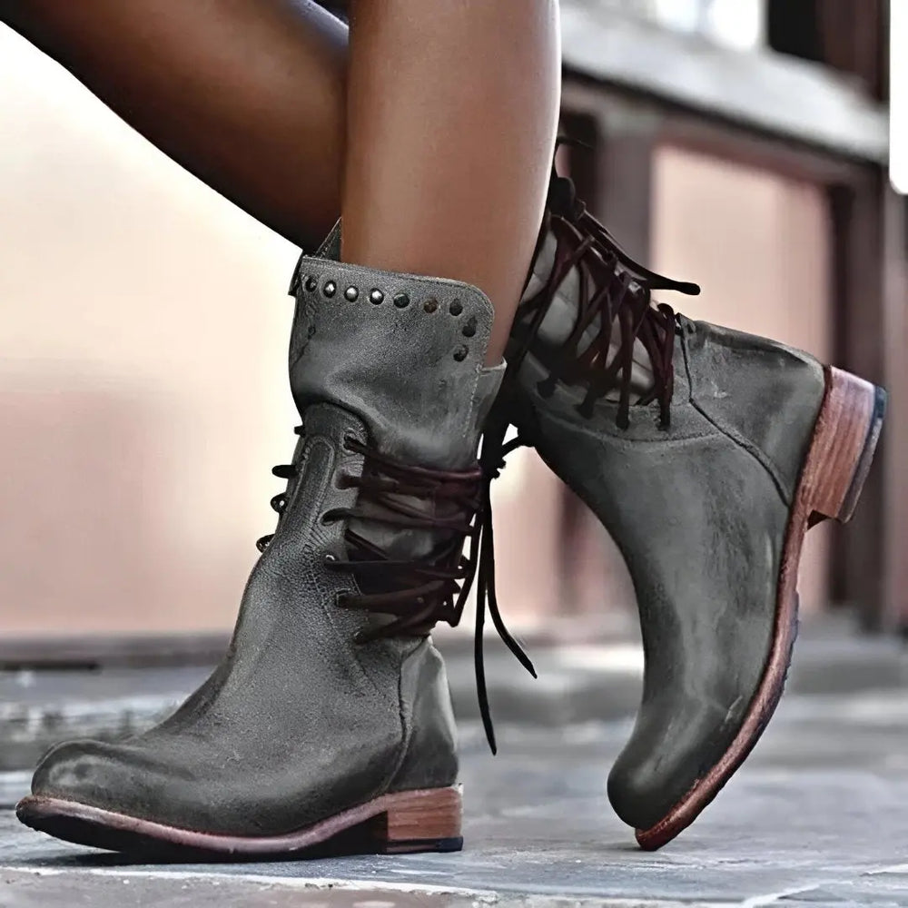 Bequeme Schnürstiefel aus veganem Leder Für Frauen Mivona