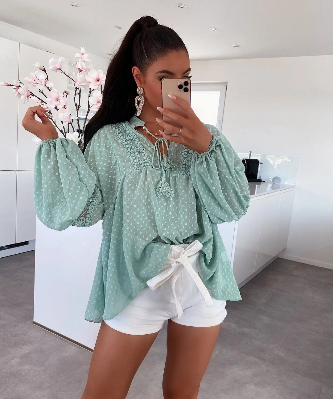 Leichtes Paula Mint Oberteil mit frischer Eleganz für Frauen Mivona