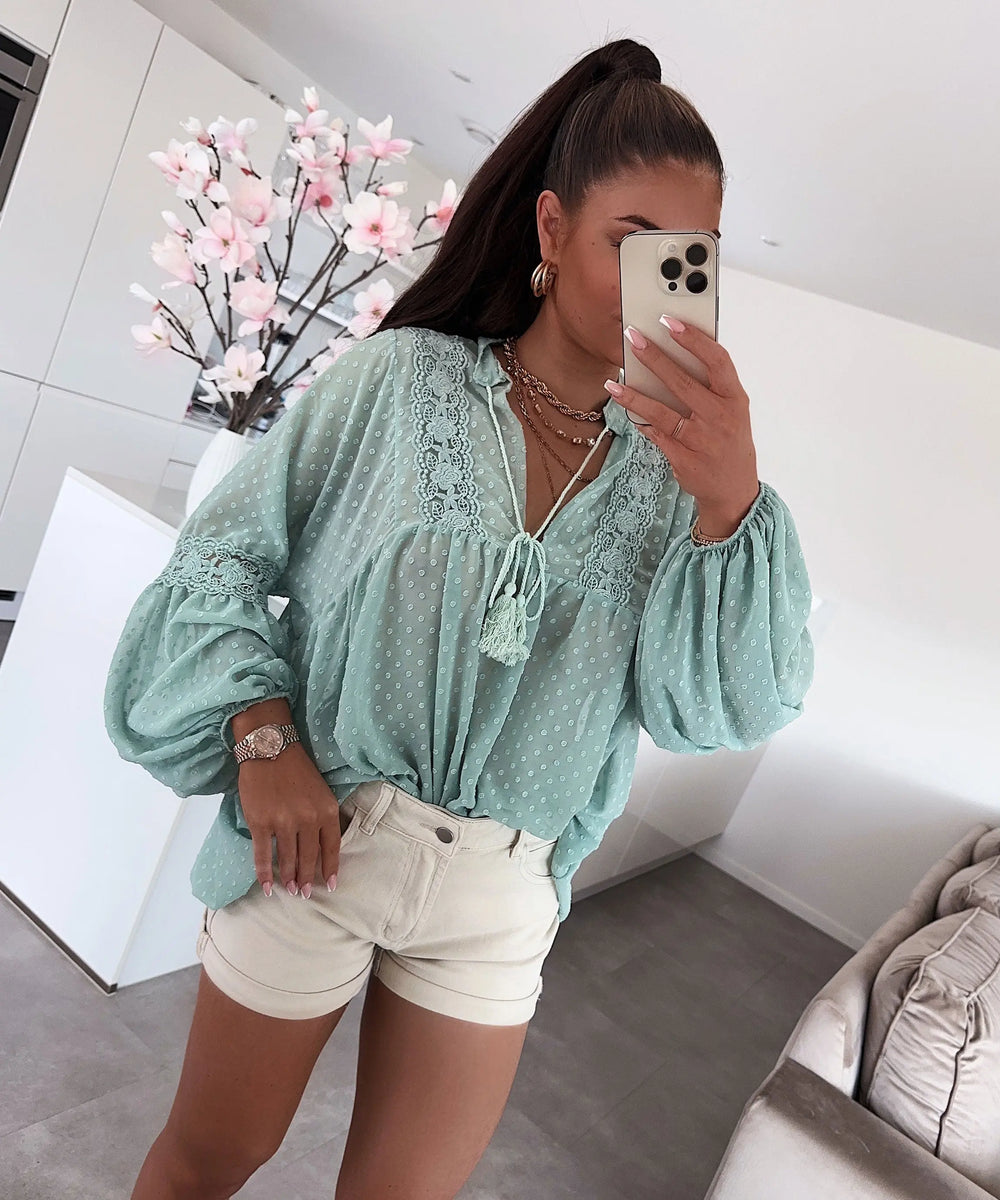 Leichtes Paula Mint Oberteil mit frischer Eleganz für Frauen Mivona