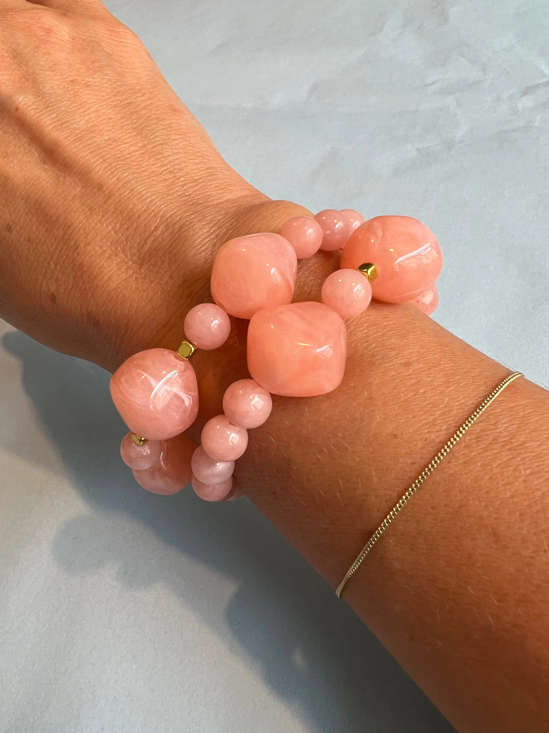Perlenarmband mit Goldakzenten Für Frauen Mivona