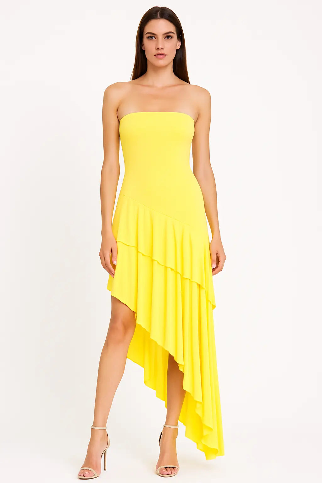 Ärmelloses Maxikleid Mit Schlitz Und Rüschen Für Frauen Mivona
