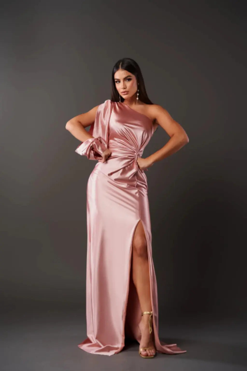 Elegantes One Shoulder Abendkleid mit Hohem Schlitz für Frauen Mivona