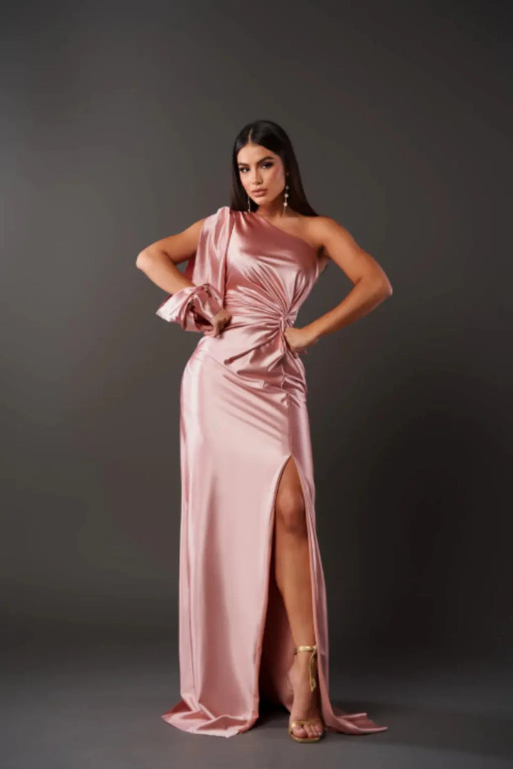 Elegantes One Shoulder Abendkleid mit Hohem Schlitz für Frauen Mivona