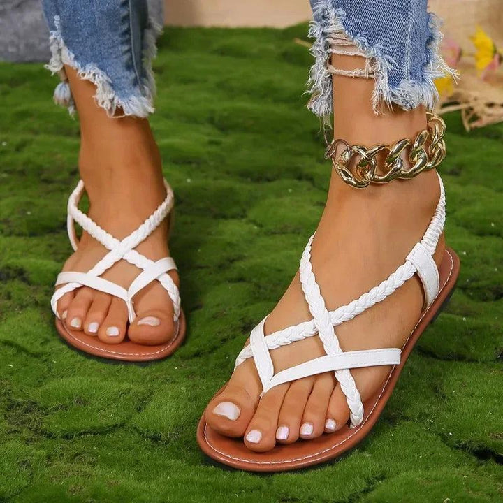 Geflochtene flache Sandalen für Frauen Mivona