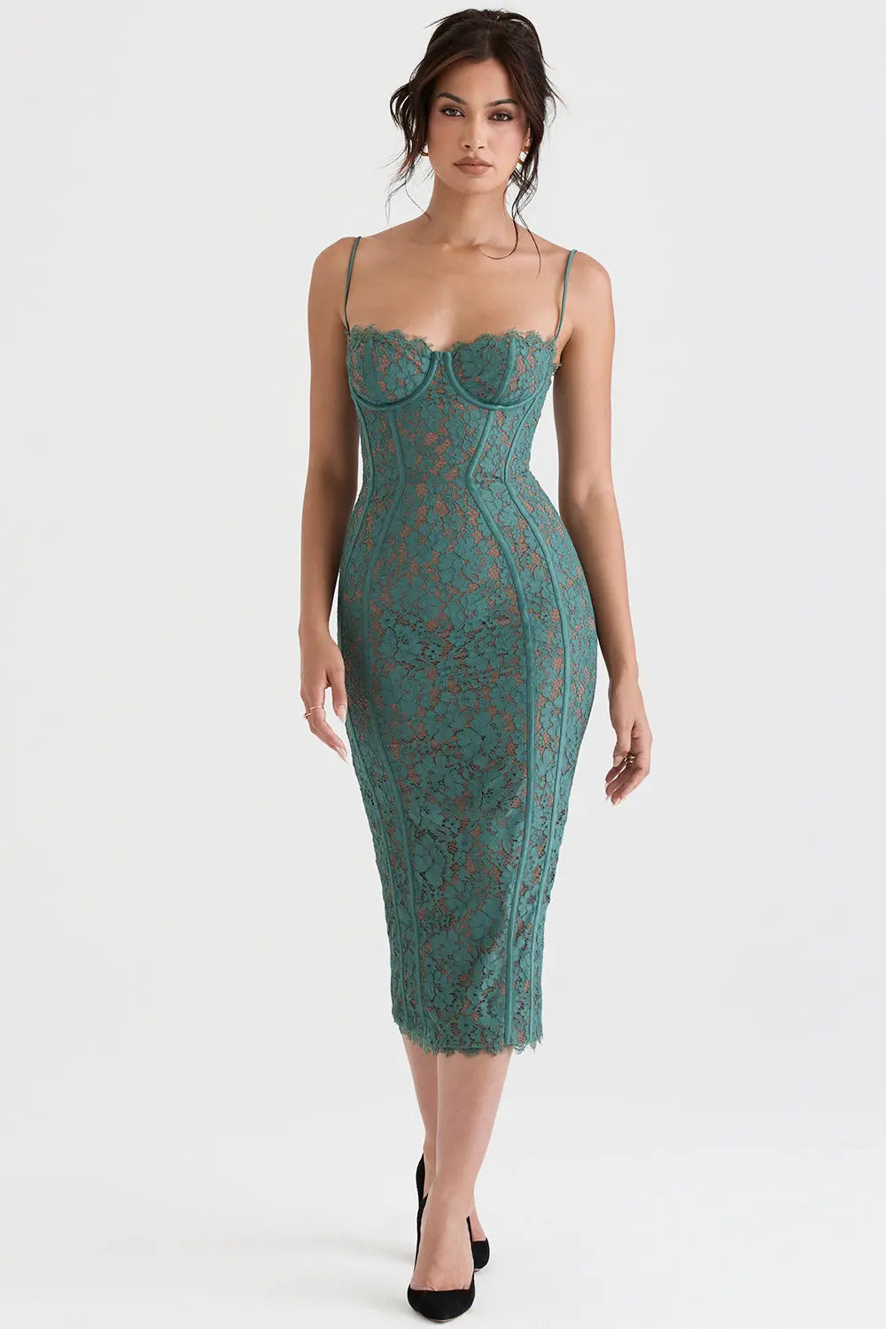 Midikleid aus Waldspitze mit Natürlicher Eleganz für Frauen Mivona
