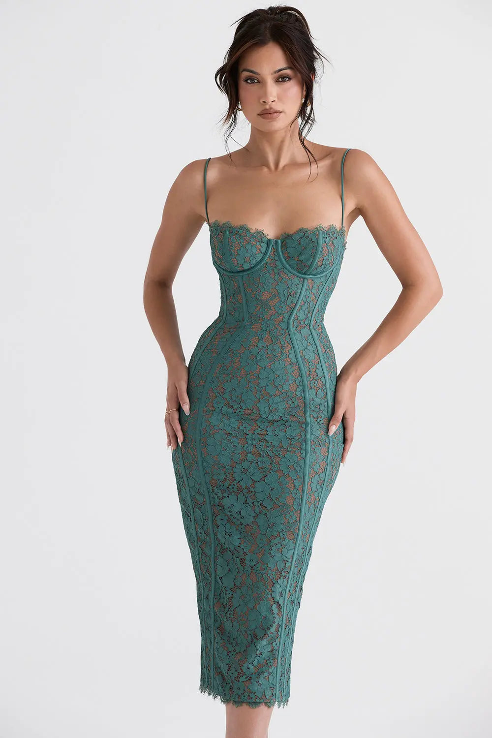 Midikleid aus Waldspitze mit Natürlicher Eleganz für Frauen Mivona