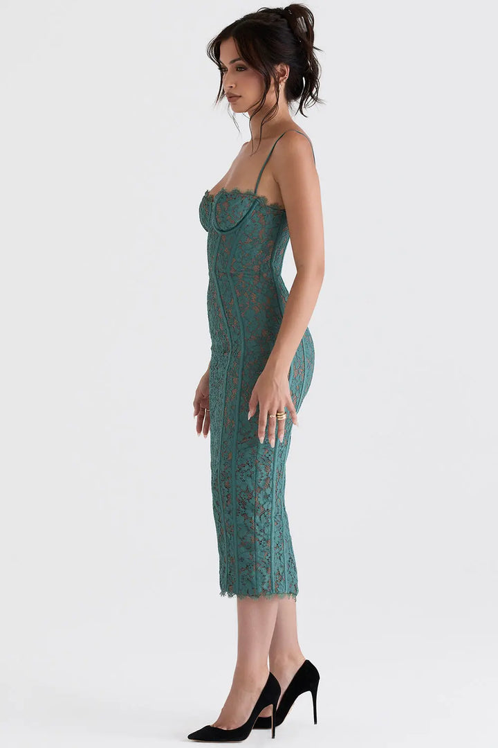 Midikleid aus Waldspitze mit Natürlicher Eleganz für Frauen Mivona