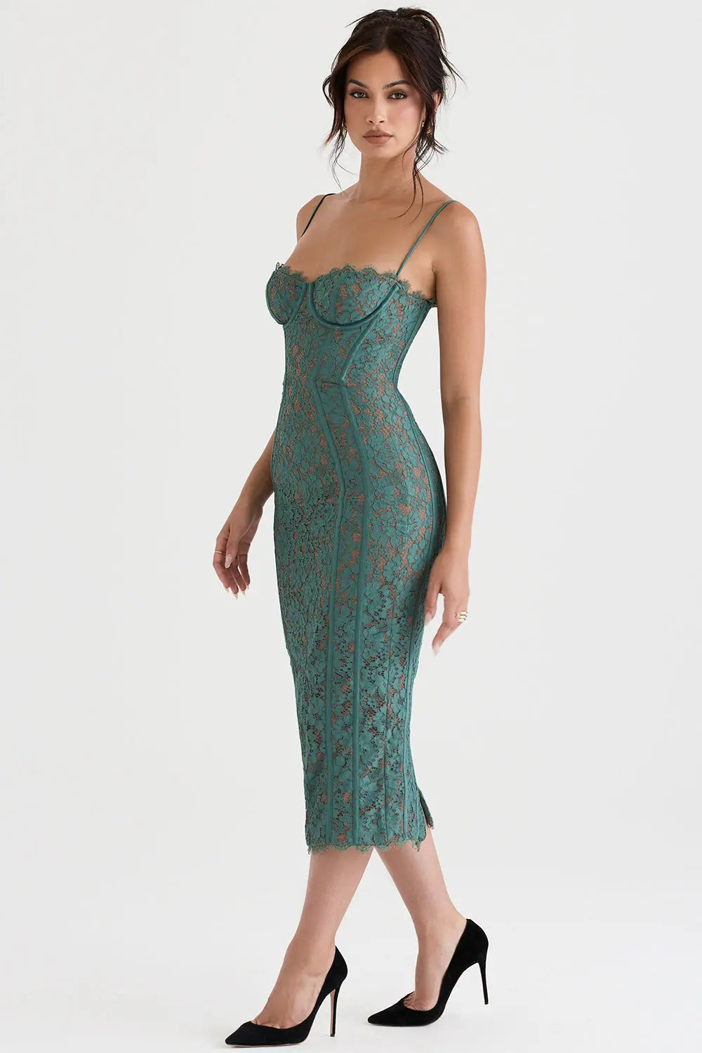 Midikleid aus Waldspitze mit Natürlicher Eleganz für Frauen Mivona