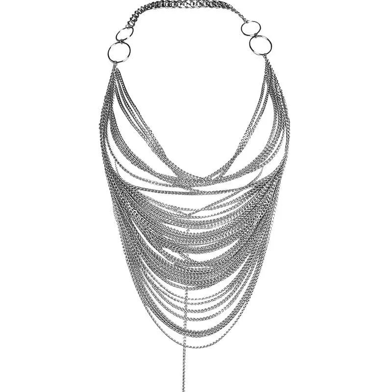 Crop Top mit Kettendetail und offenem Rücken für Frauen Mivona