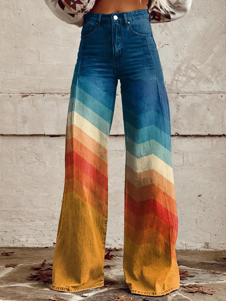 Retro Weitbein Hose mit Vintage Charme für Damen Mivona