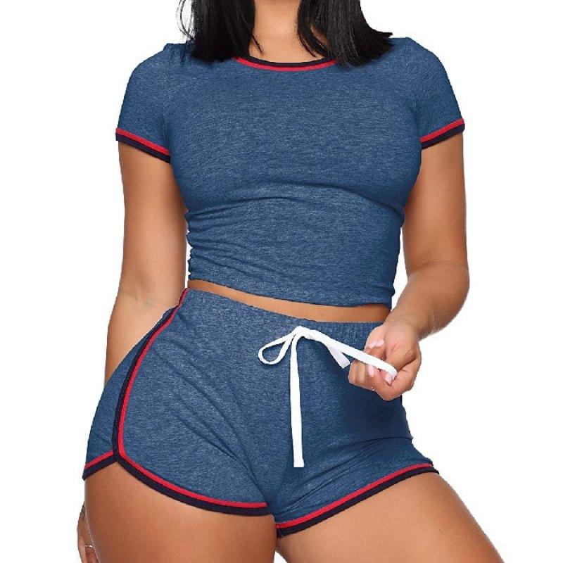 Entspanntes Crop-Top- und Shorts-Set Für Frauen Mivona