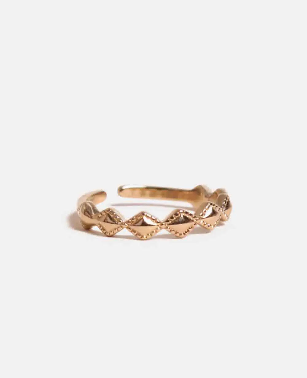 Goldfarbener Ring mit Skulpturalem Design Für Frauen Mivona