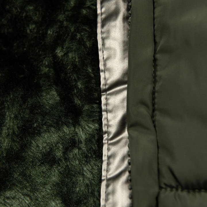 Asymmetrische Steppjacke mit Kapuze für Winter Damen