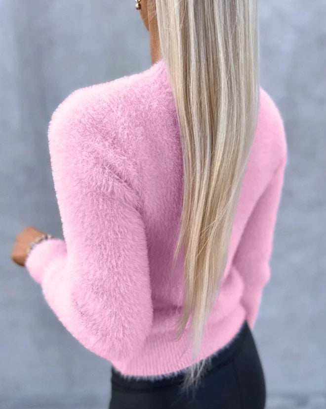 Gemütlicher Rosa Pullover Für Stilvolle Winterlooks Für Frauen Mivona