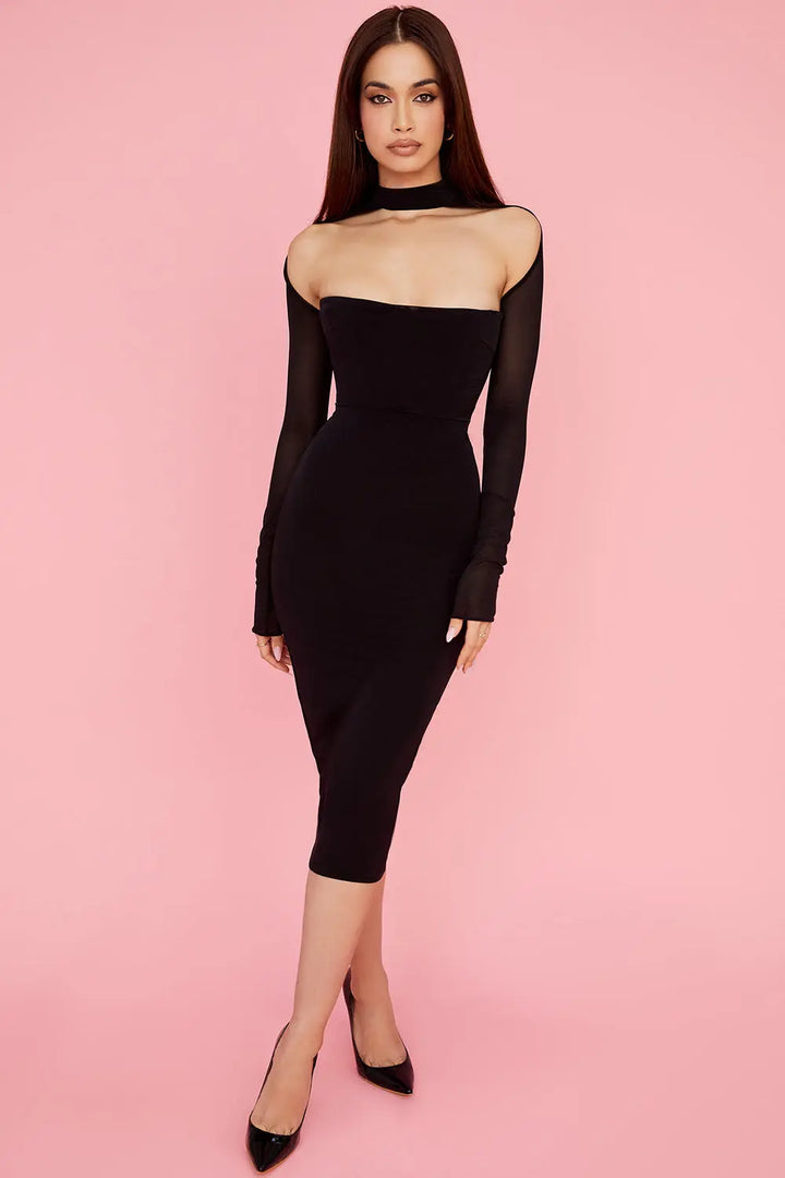 Midikleid mit Mesh Korsett und eleganter Kontur für Frauen Mivona