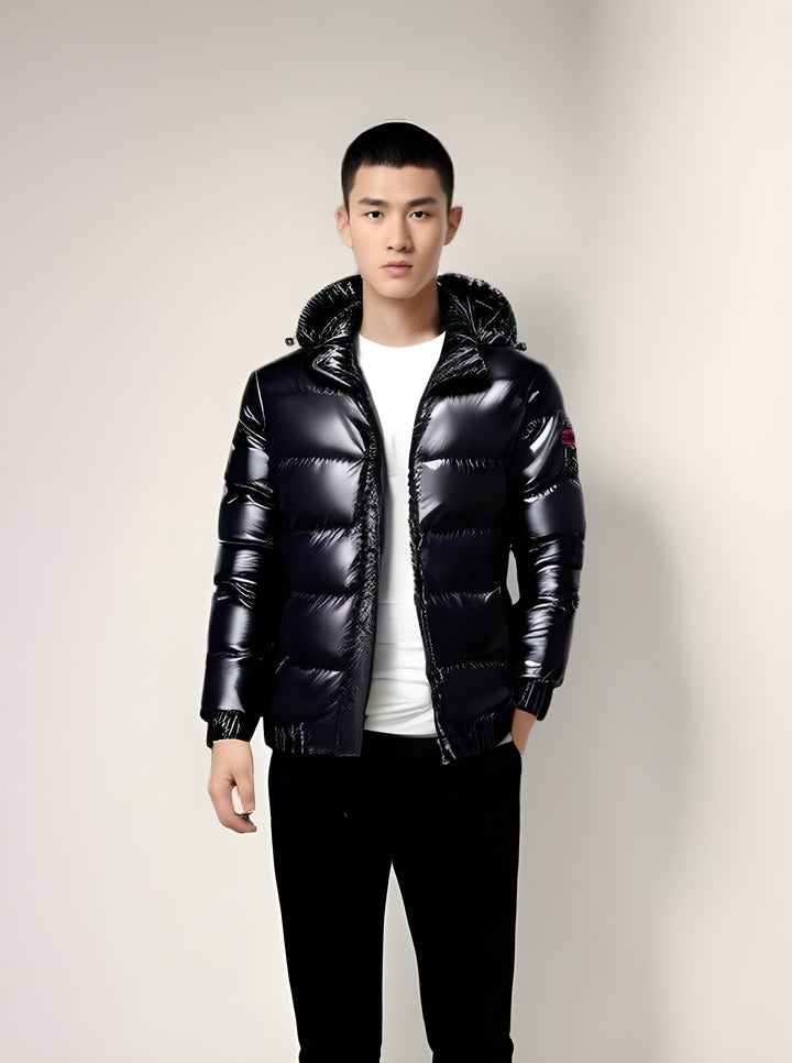 Herren Winter Steppjacke Mit Seitlichem Reißverschlusstaschen Design