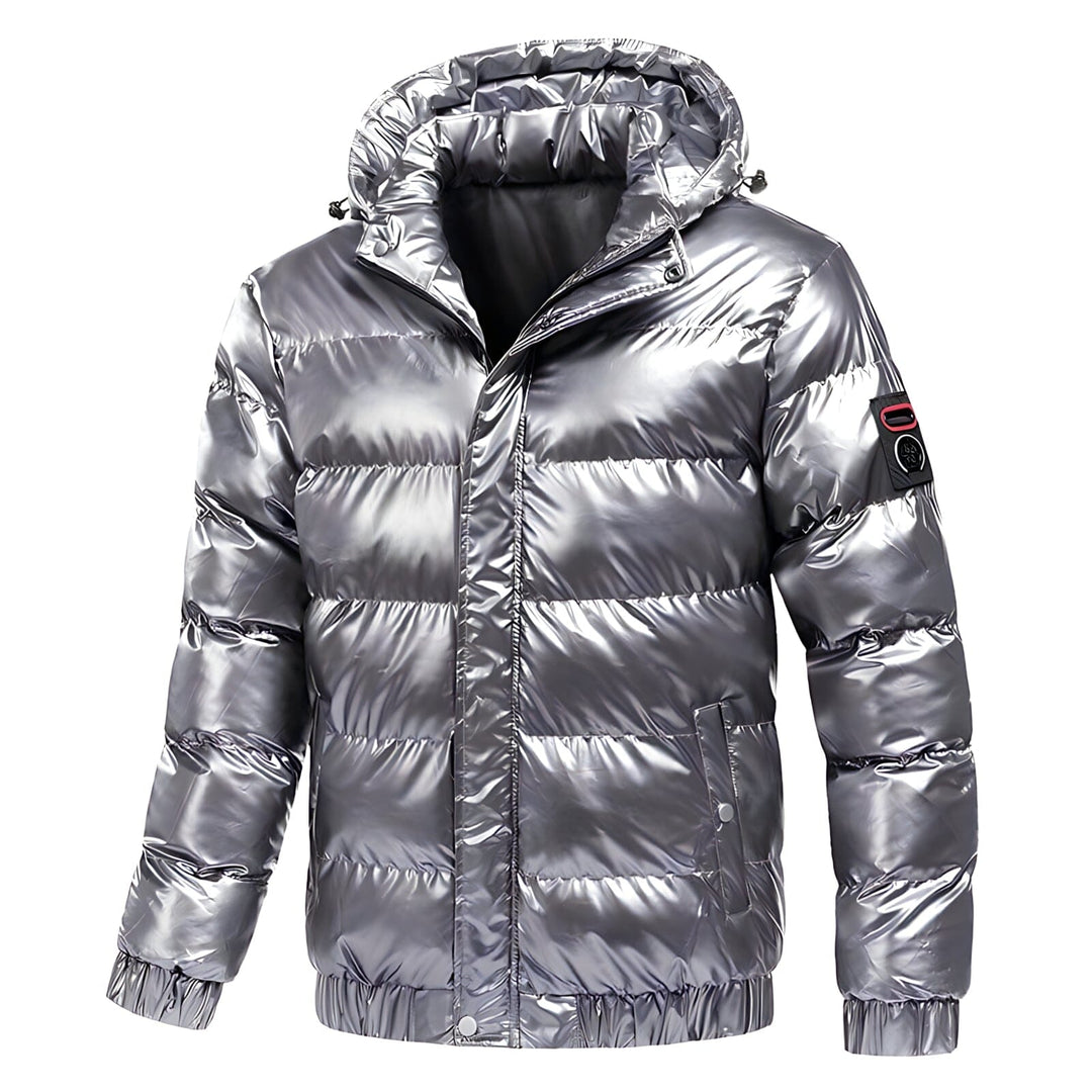 Herren Winter Steppjacke Mit Seitlichem Reißverschlusstaschen Design