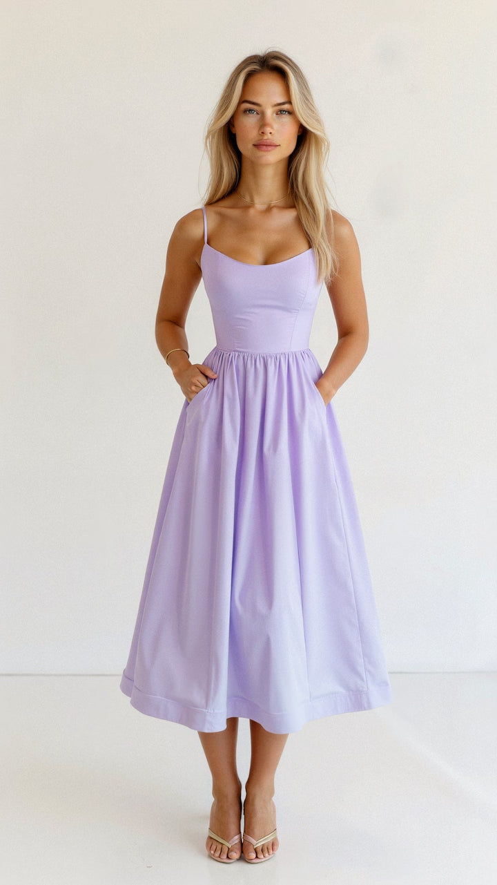 Fließendes ärmelloses Maxikleid mit elegantem Fall für Damen Mivona