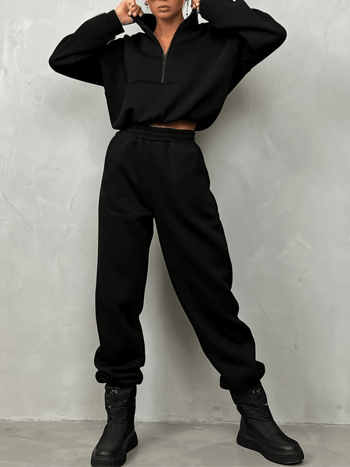 Bequemes Zip-Up-Sweatshirt und Jogginghosen-Set Für Frauen Mivona