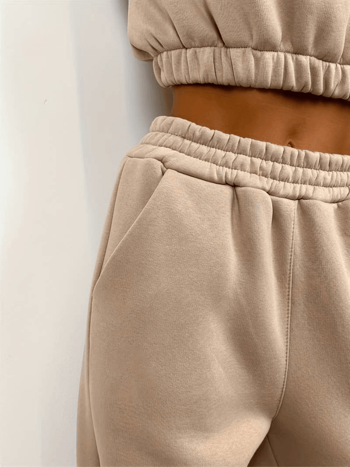 Bequemes Zip-Up-Sweatshirt und Jogginghosen-Set Für Frauen Mivona