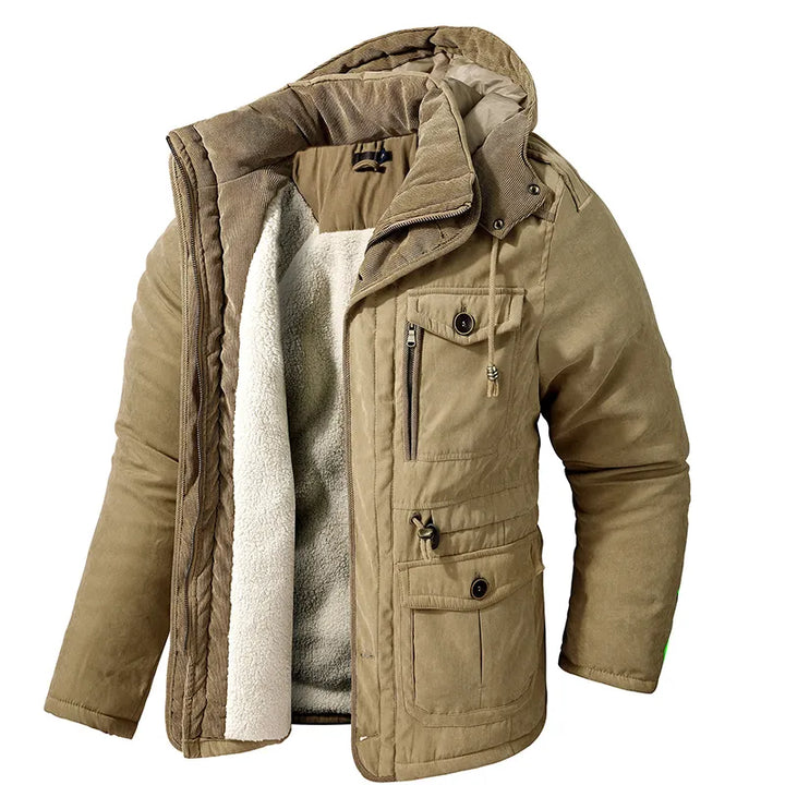 Herren Winterjacke Mit Verstellbarem Kordelzug In Der Taille