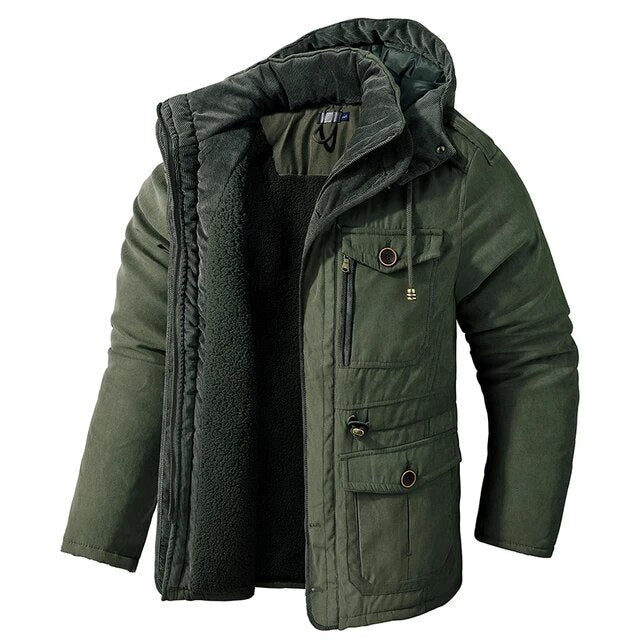 Herren Winterjacke Mit Verstellbarem Kordelzug In Der Taille