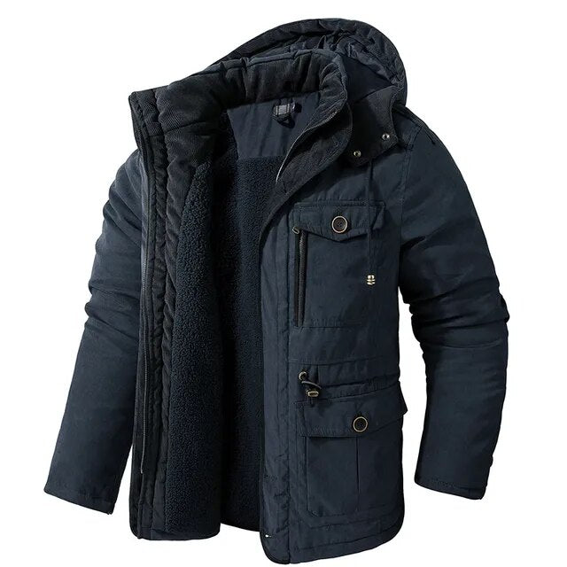 Herren Winterjacke Mit Verstellbarem Kordelzug In Der Taille