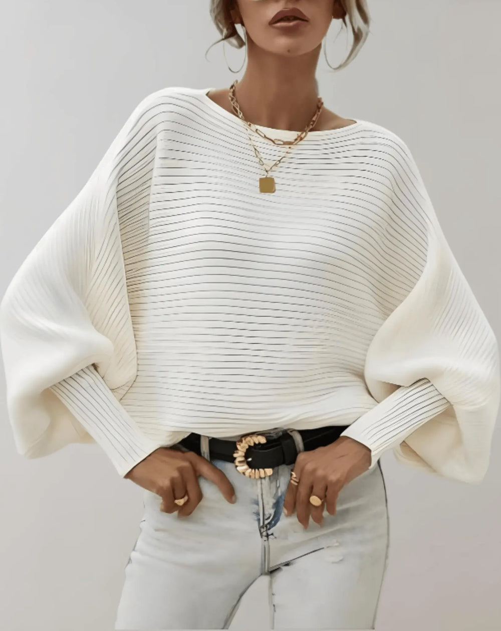 Lockerer Pullover mit Puffärmeln für Frauen Mivona