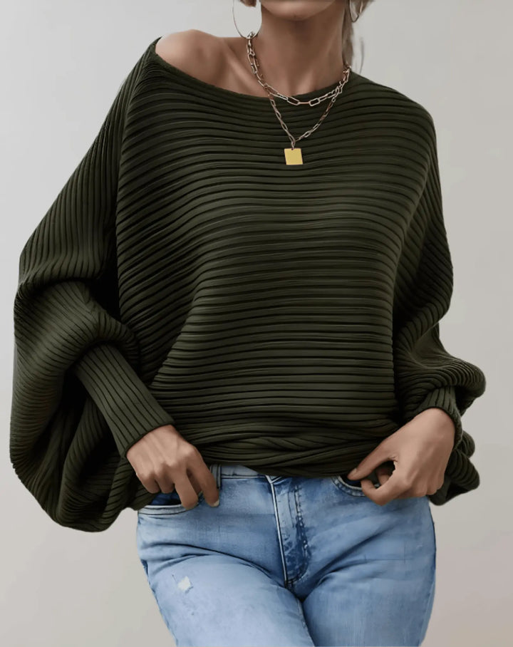 Lockerer Pullover mit Puffärmeln für Frauen Mivona