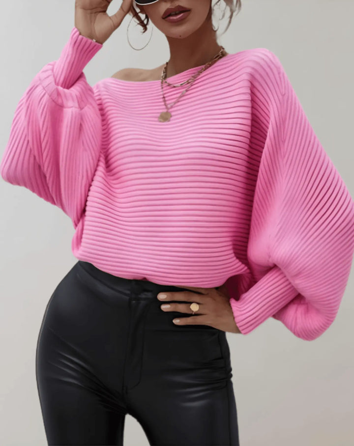 Lockerer Pullover mit Puffärmeln für Frauen Mivona