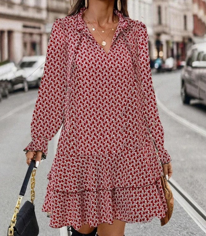 Trendiges Kleid mit Muster Für Frauen