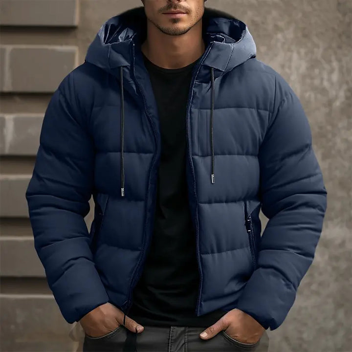 Herren Winterjacke Mit Kapuze Und Klassischem Reißverschluss Design