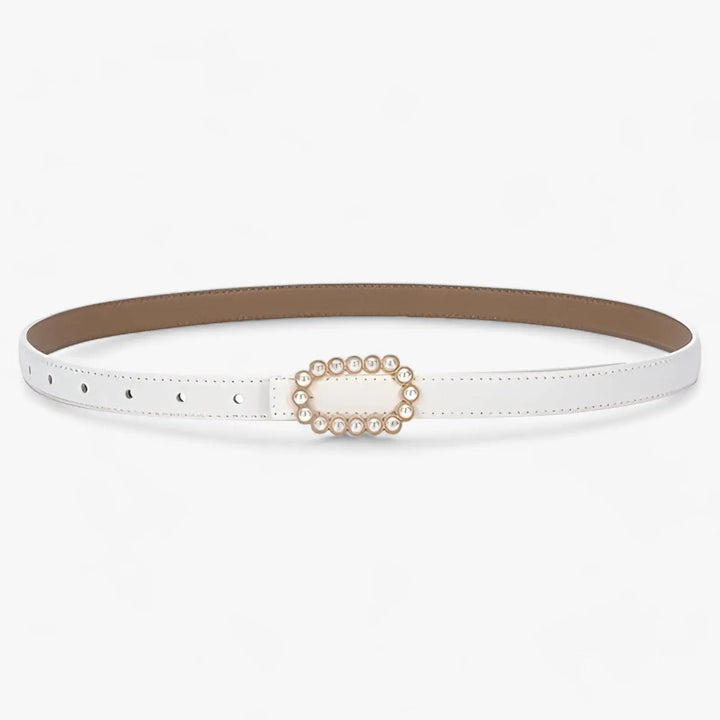 Eleganter Gürtel mit Perlen-Schnalle für Damen Mivona