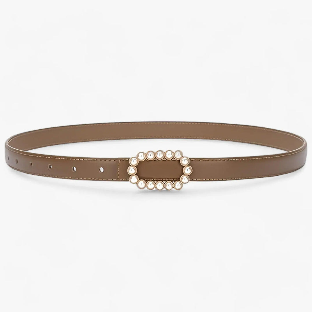 Eleganter Gürtel mit Perlen-Schnalle für Damen Mivona