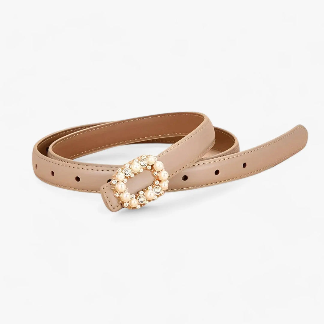 Eleganter Gürtel mit Perlen-Schnalle für Damen Mivona