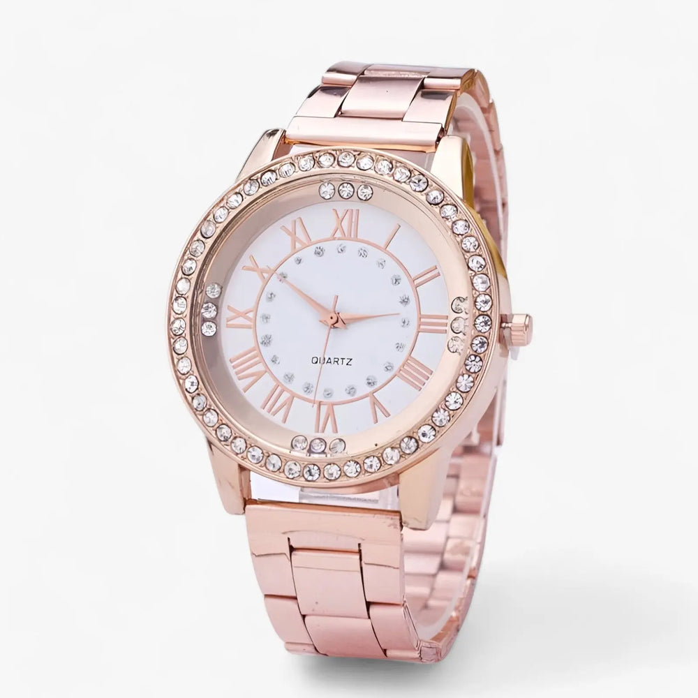 Runde Diamantuhr mit elegantem Glanz für Damen Mivona