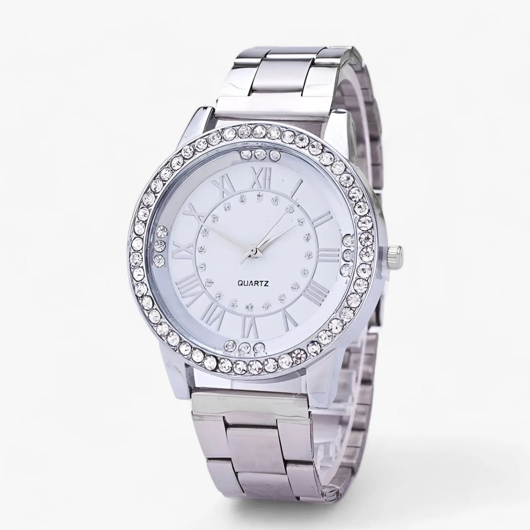Runde Diamantuhr mit elegantem Glanz für Damen Mivona