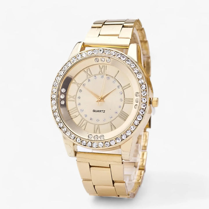 Runde Diamantuhr mit elegantem Glanz für Damen Mivona