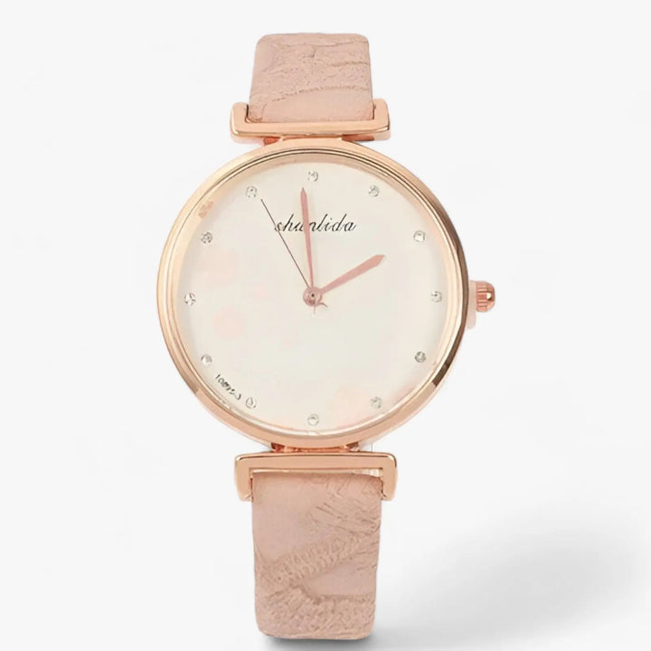 Lederarmband Runde Vintage Blumen Uhr Für Frauen Mivona