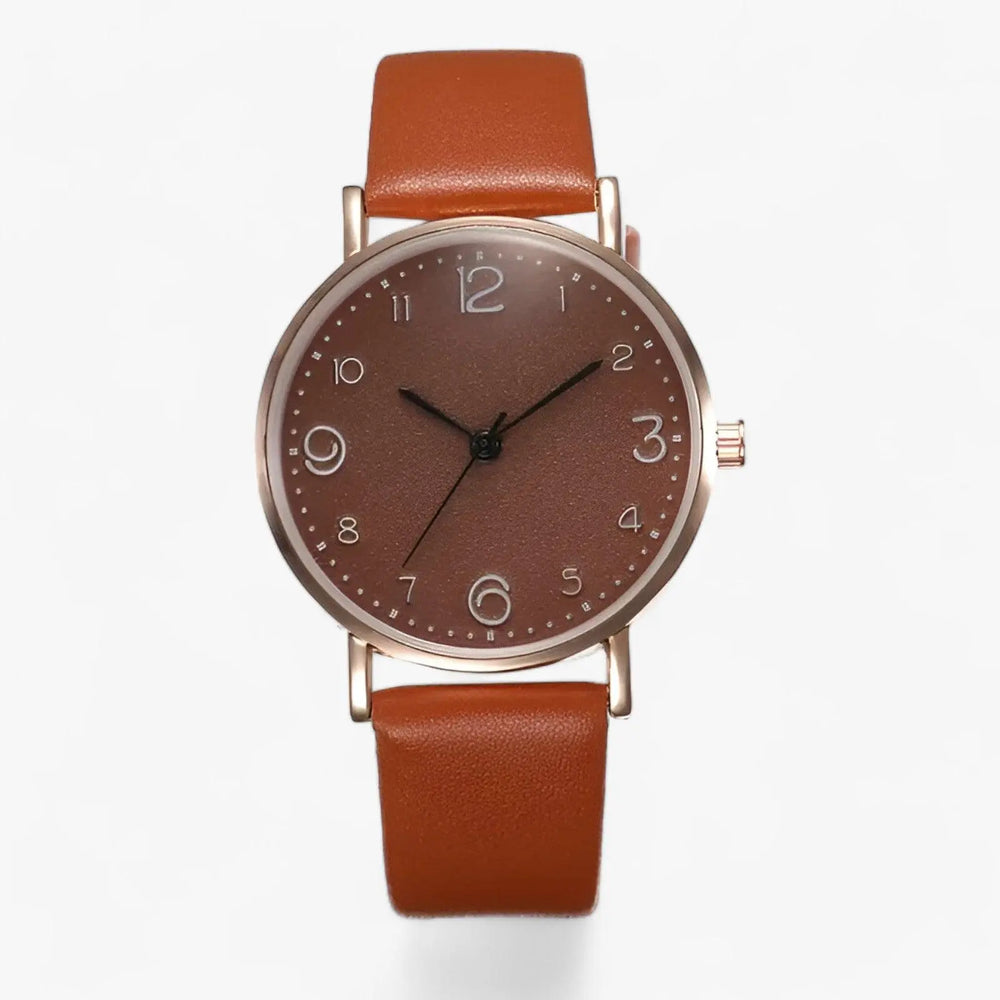 Modernes Rundes Quarz-Armbanduhr Für Frauen Mivona