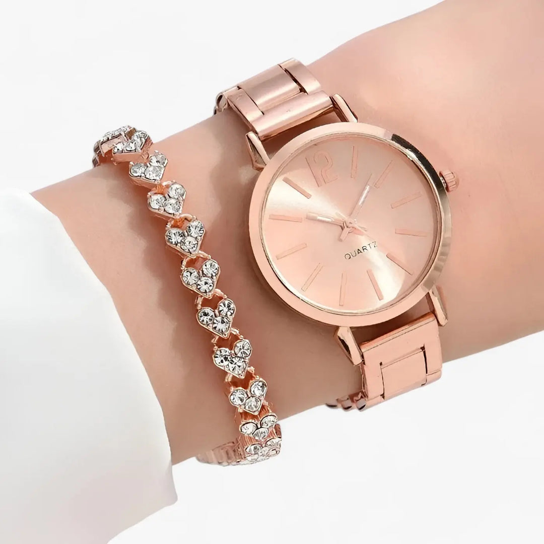 Modernes Rundes Legierungsuhr mit Armband Für Frauen Mivona