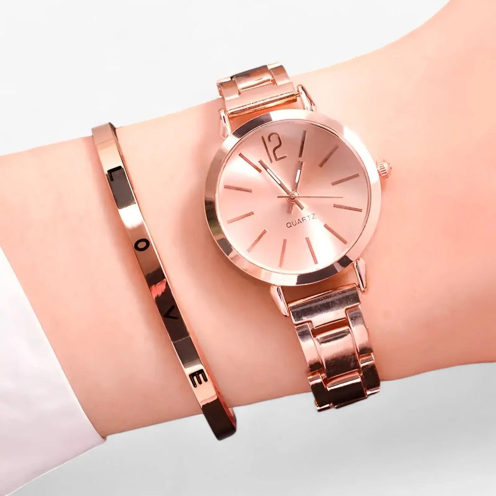 Modernes Rundes Legierungsuhr mit Armband Für Frauen Mivona