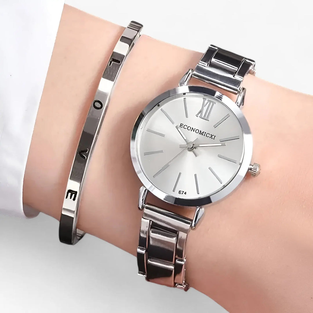 Modernes Rundes Legierungsuhr mit Armband Für Frauen Mivona