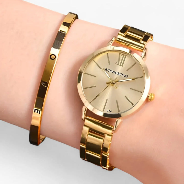 Modernes Rundes Legierungsuhr mit Armband Für Frauen Mivona