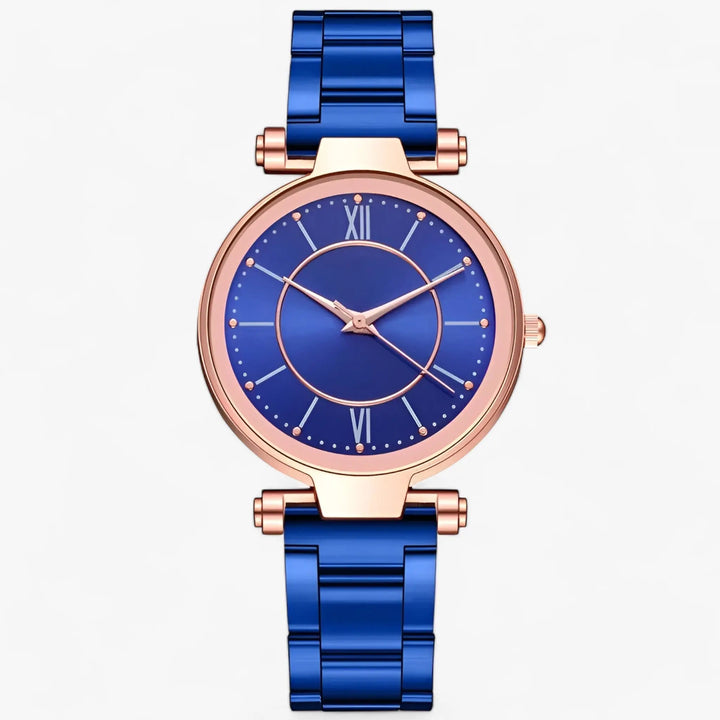 Exquisite runde Edelstahl-Uhr mit elegantem Design für Damen Mivona