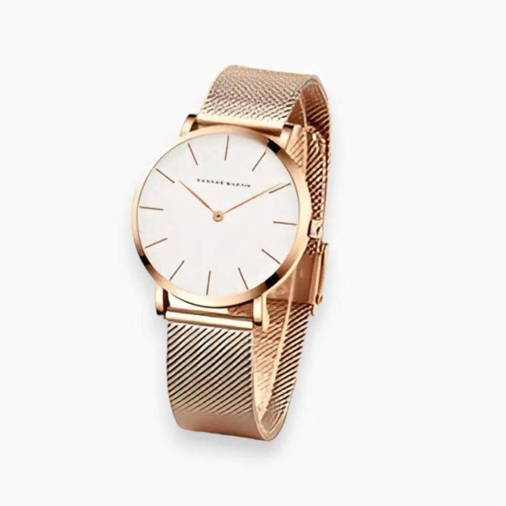 Runde Schicke Uhr mit Stahlarmband für Damen Mivona