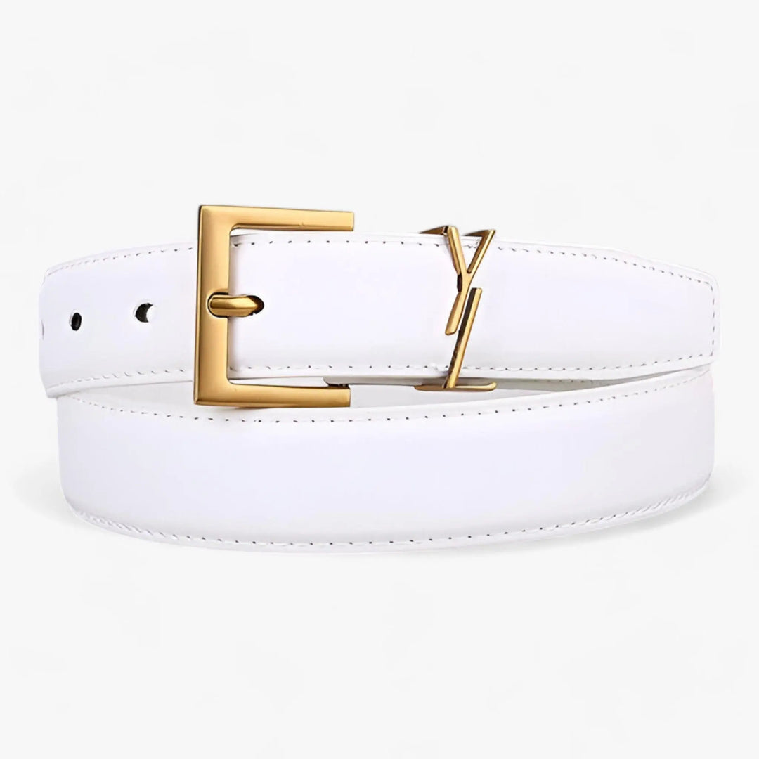 Designer Ledergürtel mit Goldener Schnalle Für Frauen Mivona