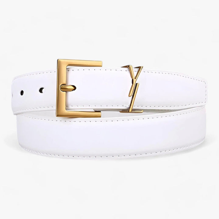 Designer Ledergürtel mit Goldener Schnalle Für Frauen Mivona