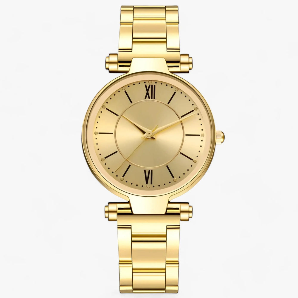 Exquisite runde Edelstahl-Uhr mit elegantem Design für Damen Mivona